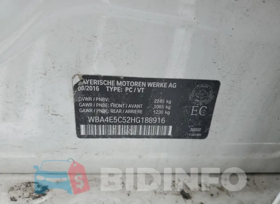 WBA4E5C52HG188916 Photo# 13