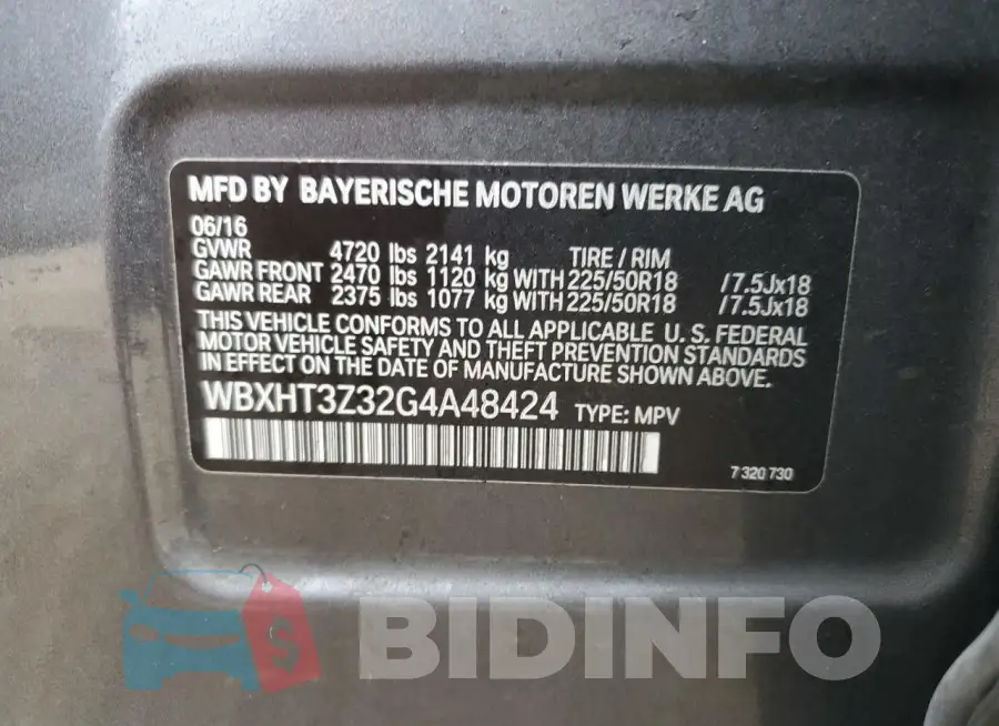 WBXHT3Z32G4A48424 Photo# 14