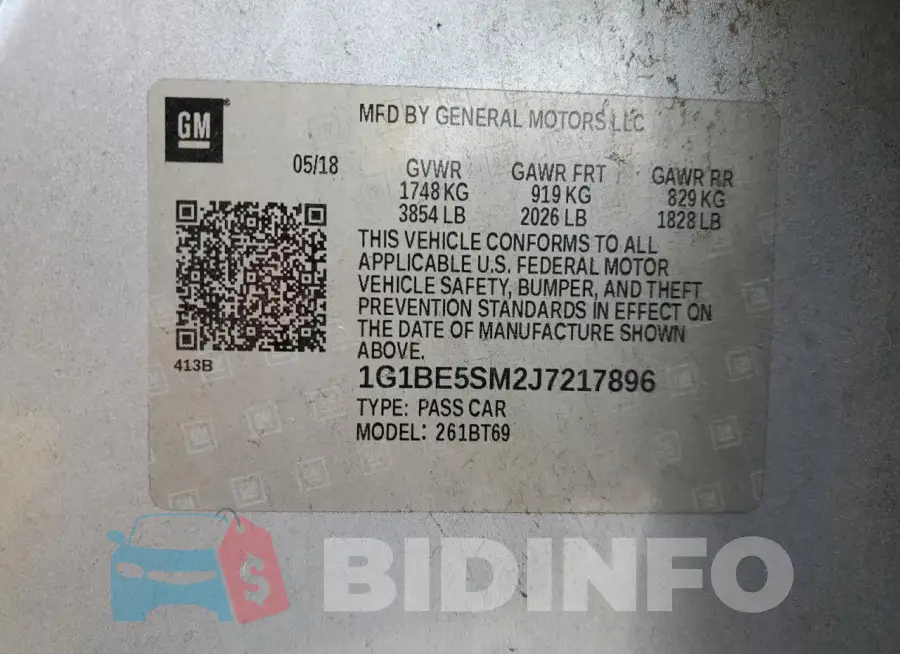 1G1BE5SM2J7217896 Photo# 12