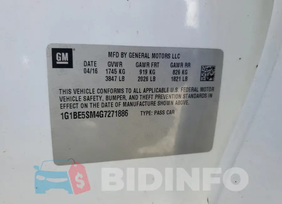 1G1BE5SM4G7271886 Photo# 13