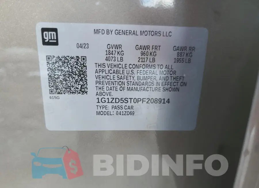 1G1ZD5ST0PF208914 Photo# 12