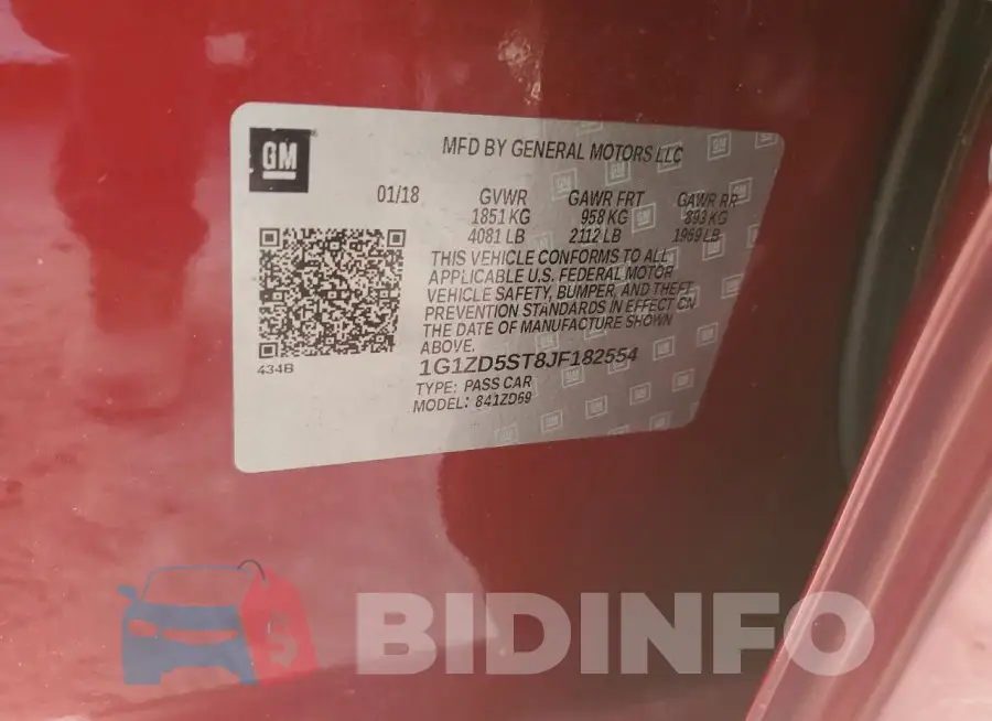1G1ZD5ST8JF182554 Photo# 12