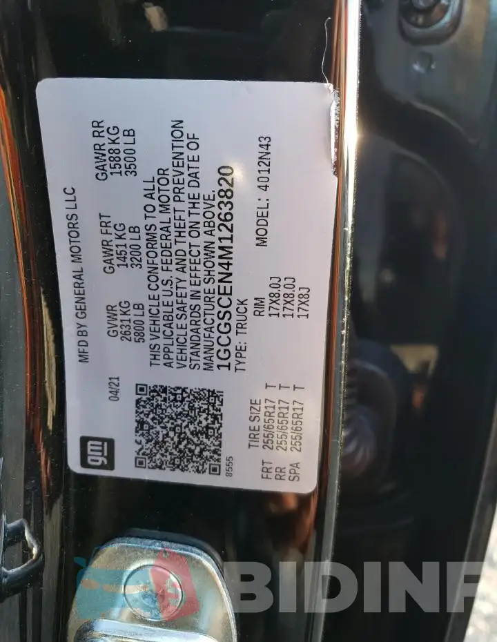 1GCGSCEN4M1263820 Photo# 13
