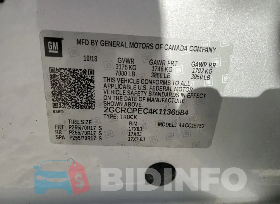 2GCRCPEC4K1136584 Photo# 12