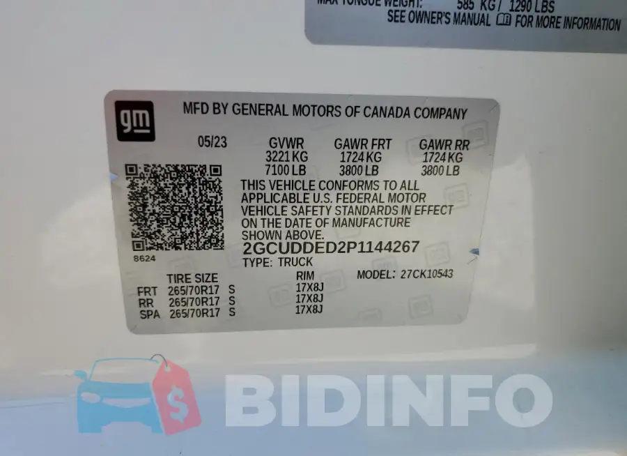 2GCUDDED2P1144267 Photo# 12