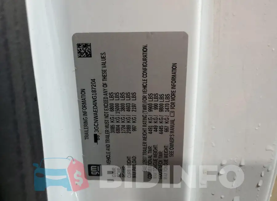 3GCNWAED4NG187204 Photo# 12