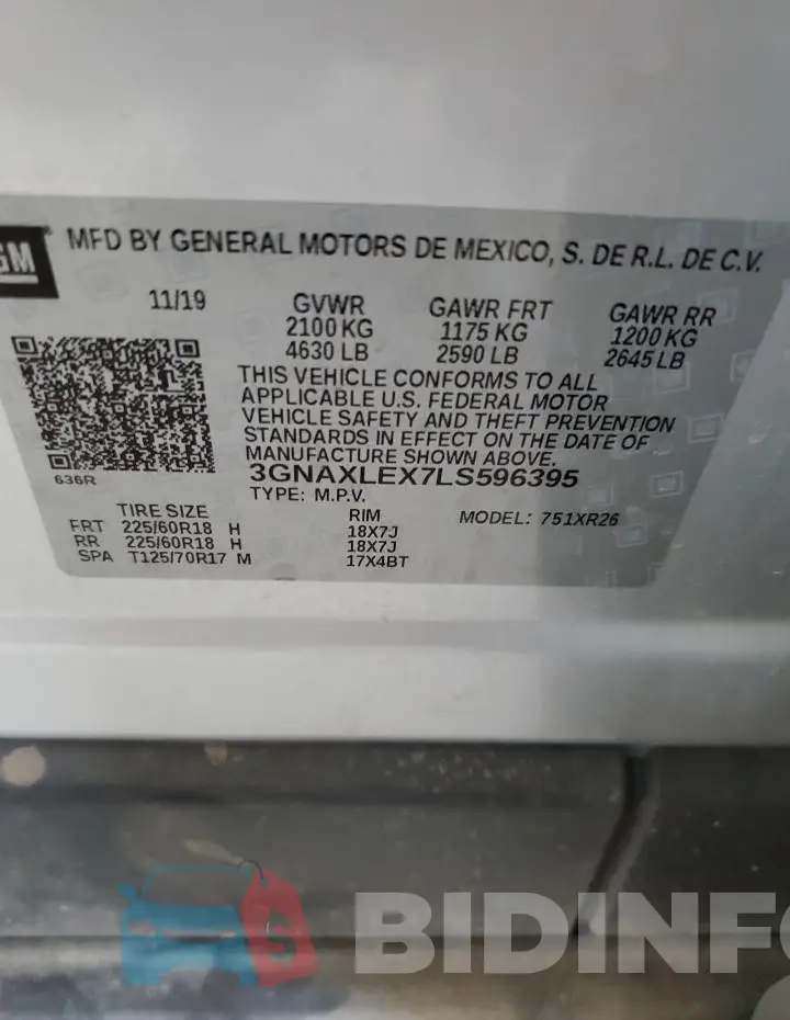 3GNAXLEX7LS596395 Photo# 13