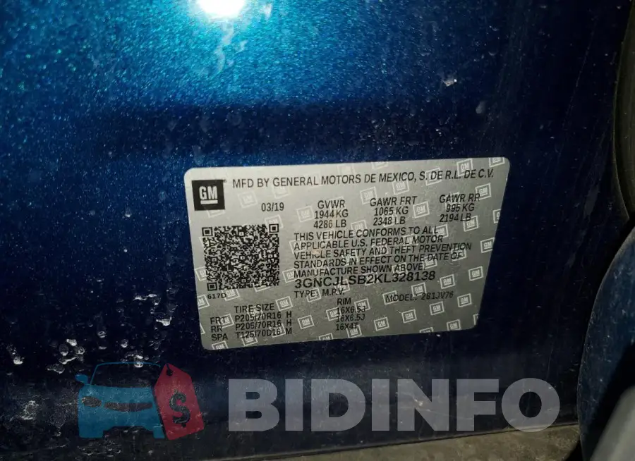 3GNCJLSB2KL328138 Photo# 13