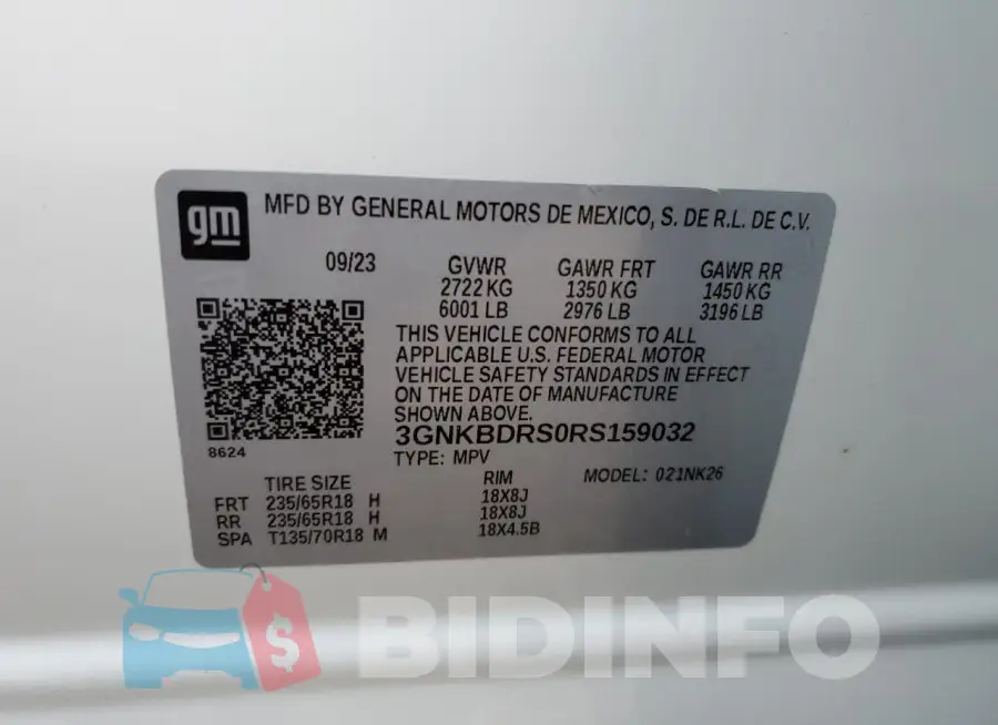 3GNKBDRS0RS159032 Photo# 14