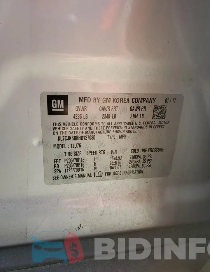 KL7CJKSB8HB127080 Photo# 13