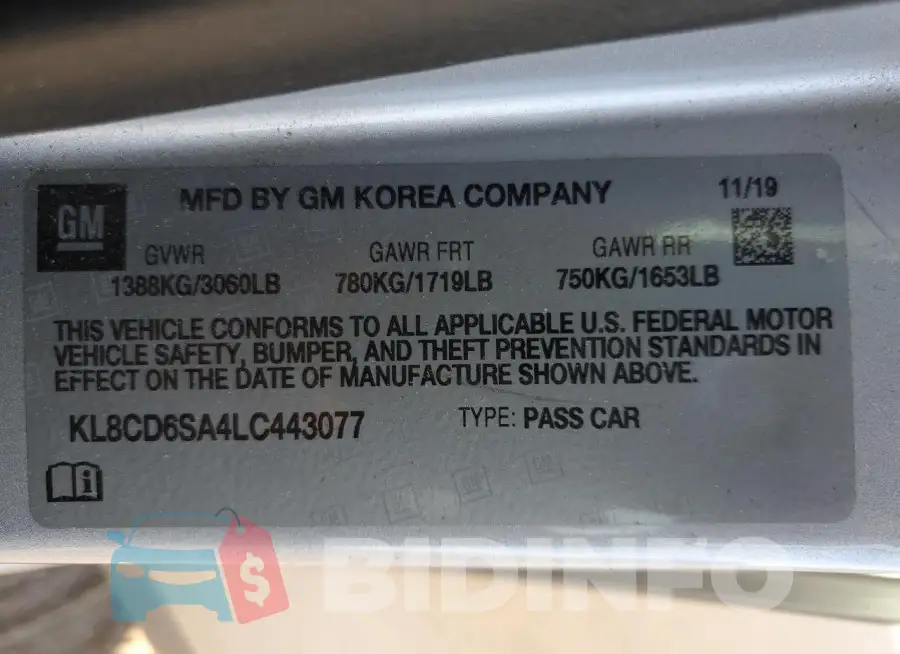 KL8CD6SA4LC443077 Photo# 13