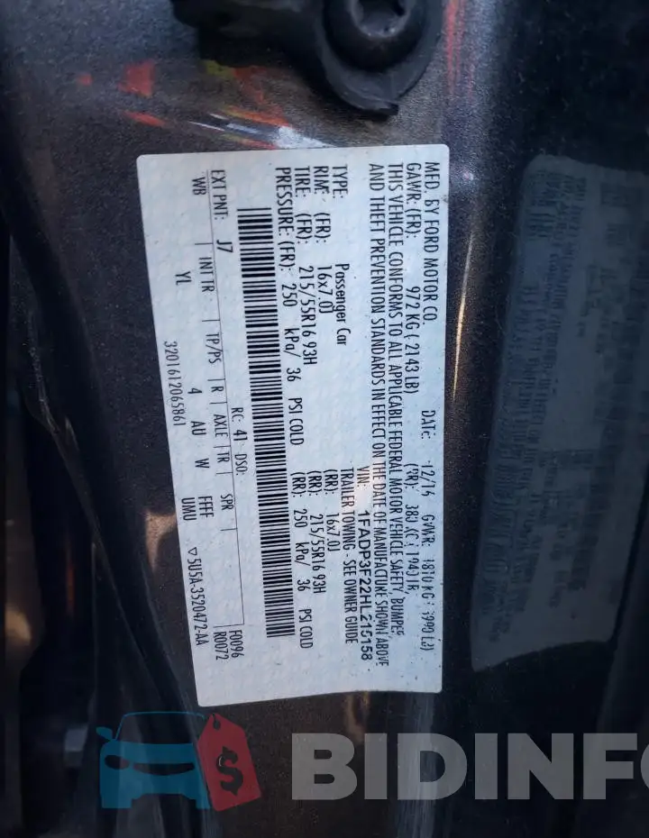 1FADP3F22HL215158 Photo# 13