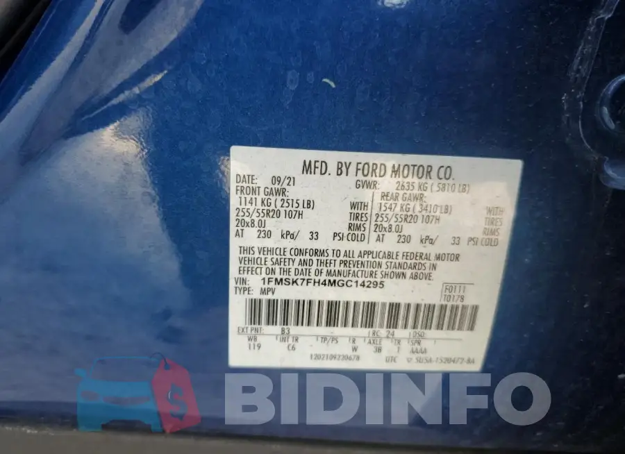 1FMSK7FH4MGC14295 Photo# 13