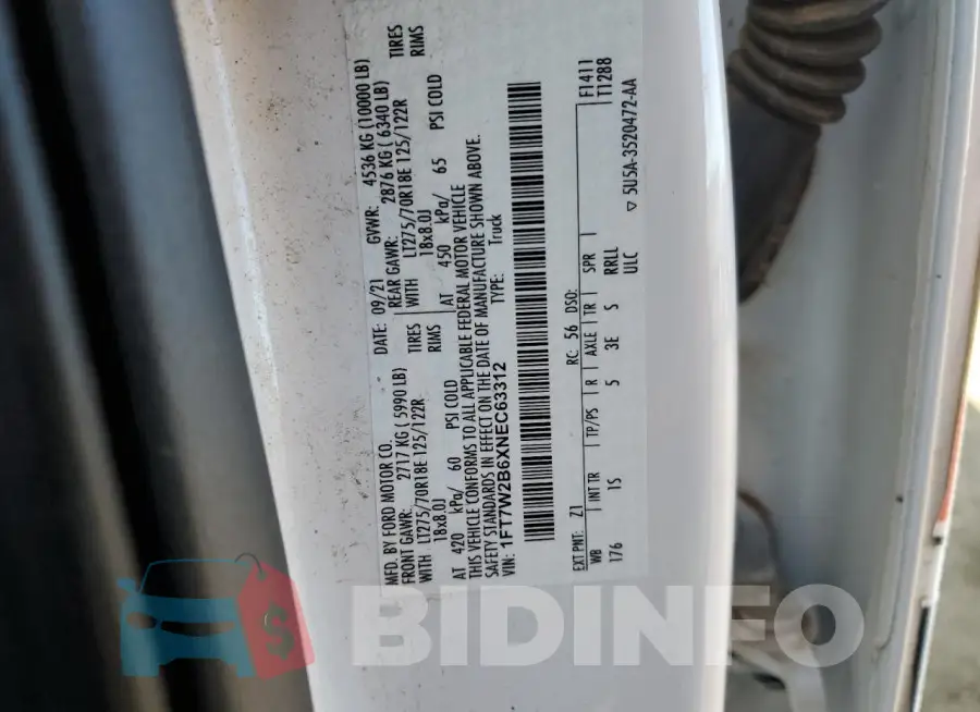 1FT7W2B6XNEC63312 Photo# 12