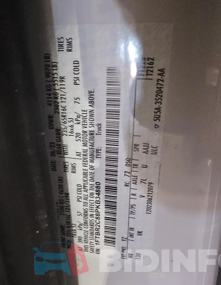 1FTBR2C88PKB34880 Photo# 13