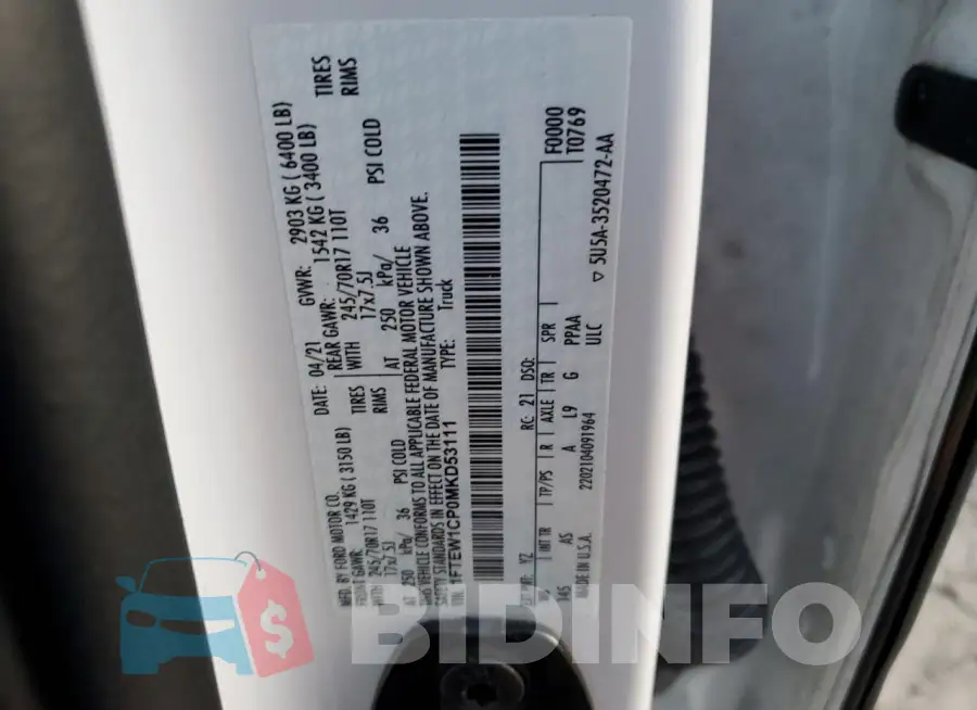 1FTEW1CP0MKD53111 Photo# 12