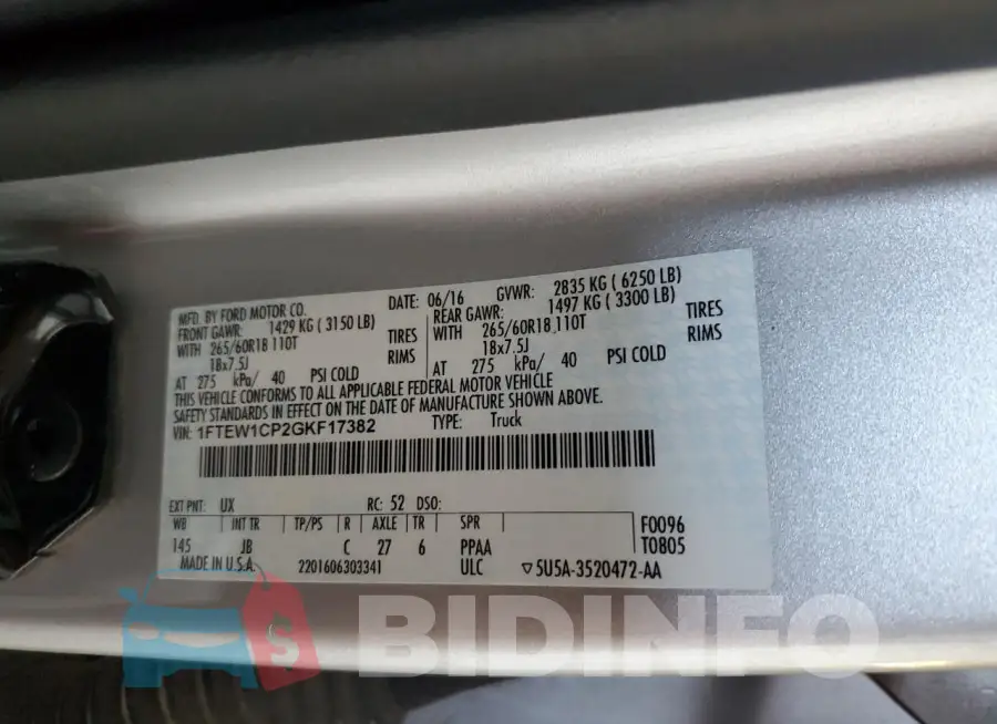 1FTEW1CP2GKF17382 Photo# 12