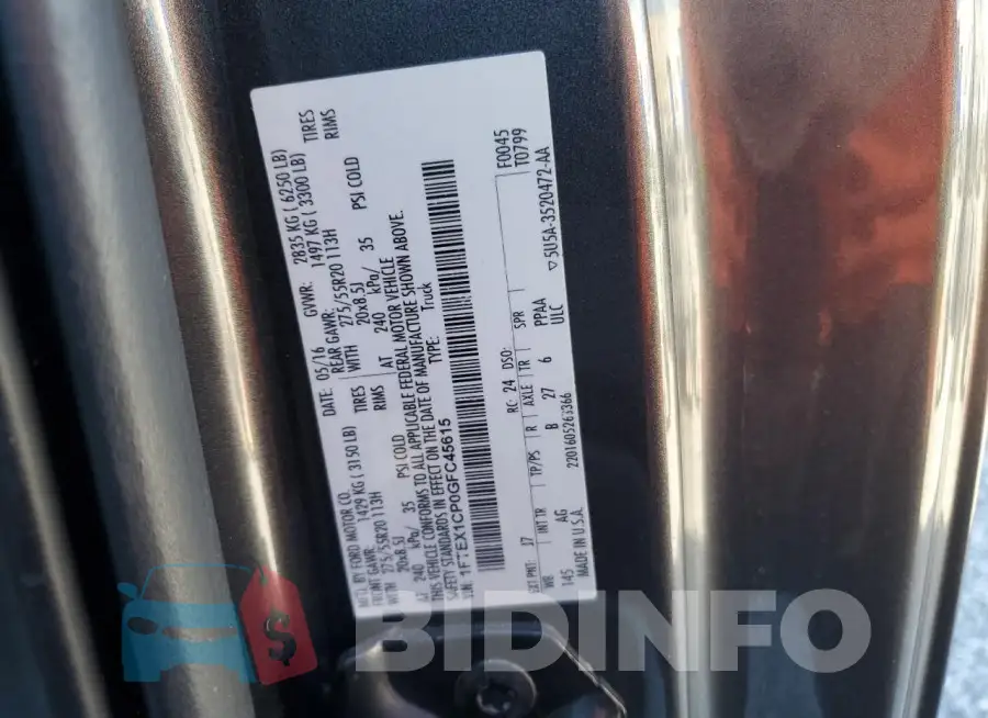 1FTEX1CP0GFC45615 Photo# 12
