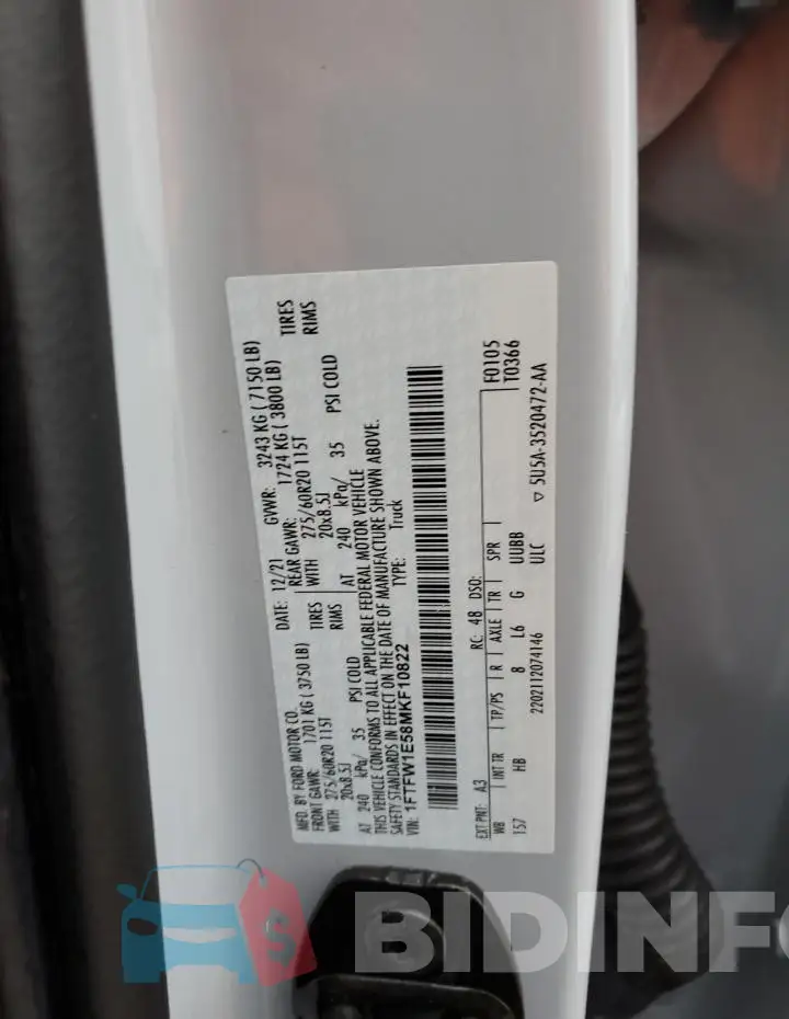 1FTFW1E58MKF10822 Photo# 12