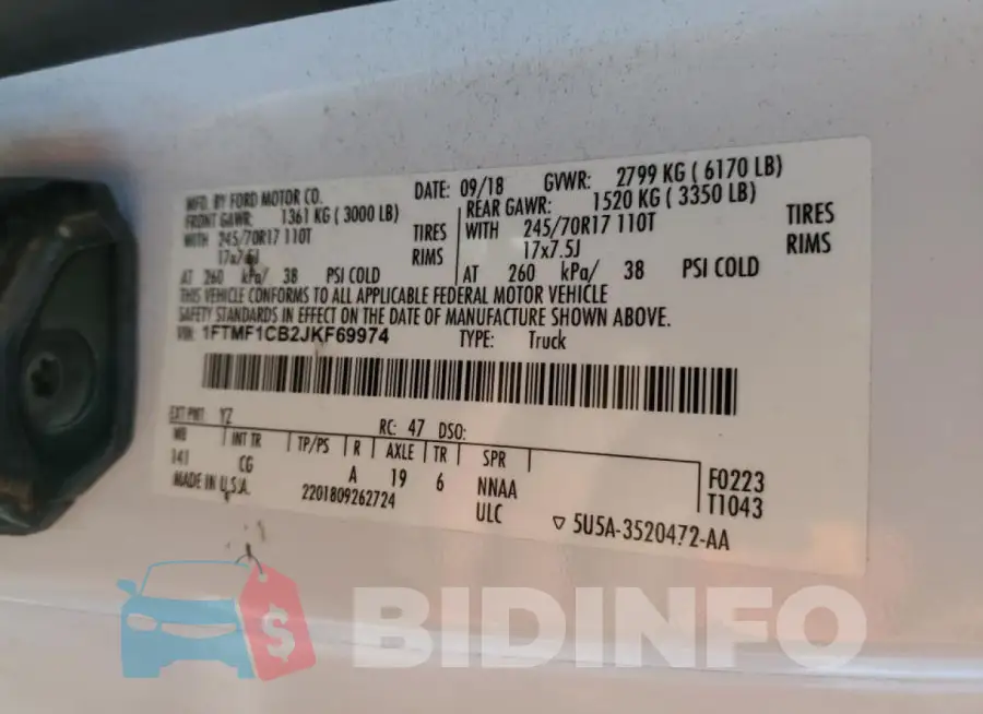 1FTMF1CB2JKF69974 Photo# 12