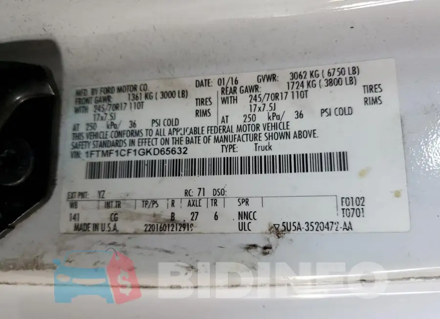1FTMF1CF1GKD65632 Photo# 12