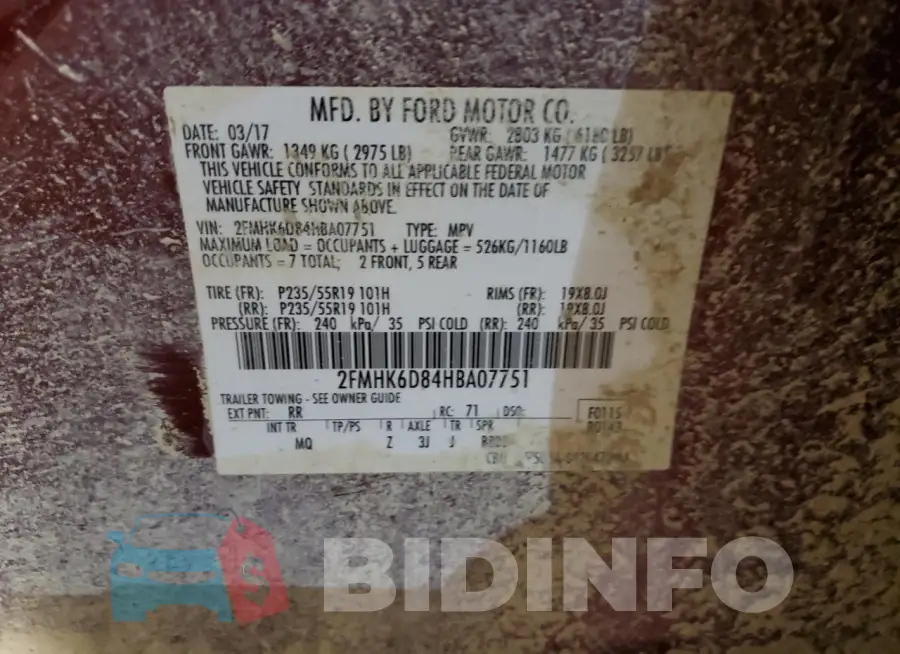 2FMHK6D84HBA07751 Photo# 13