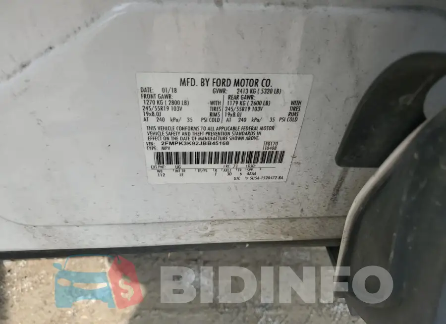 2FMPK3K92JBB45168 Photo# 13