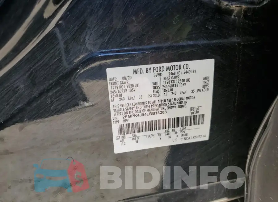 2FMPK4J94LBB18208 Photo# 14