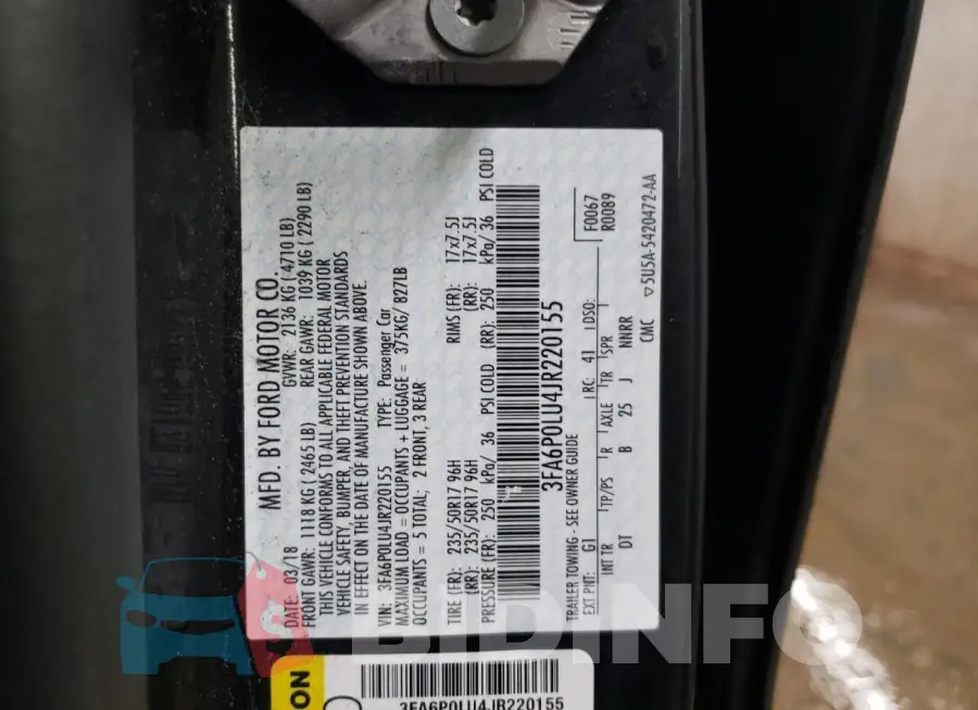3FA6P0LU4JR220155 Photo# 13