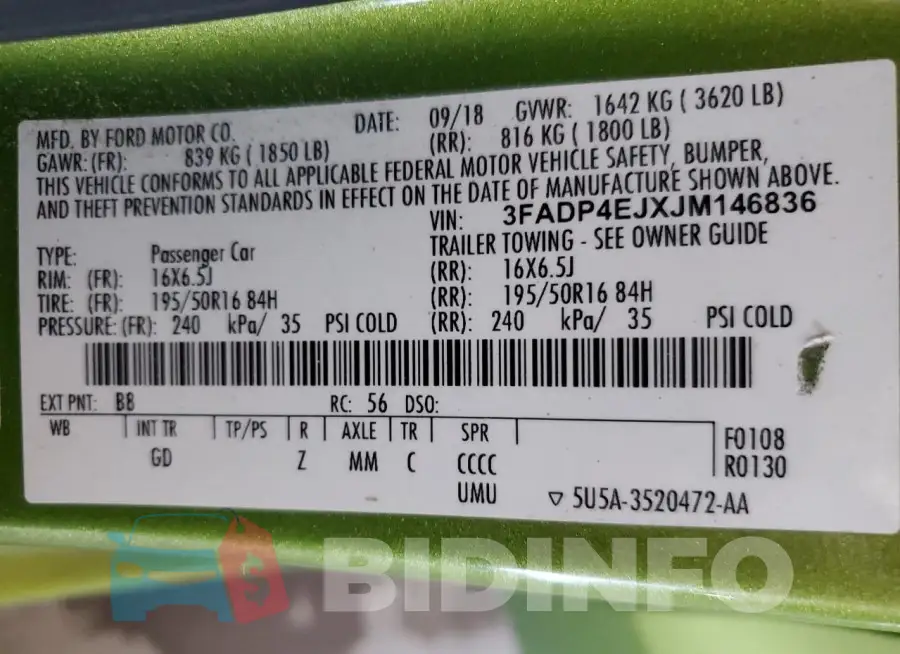 3FADP4EJXJM146836 Photo# 12