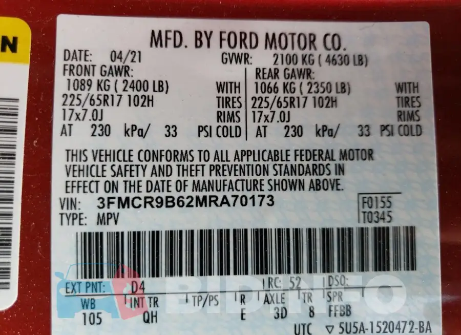 3FMCR9B62MRA70173 Photo# 13
