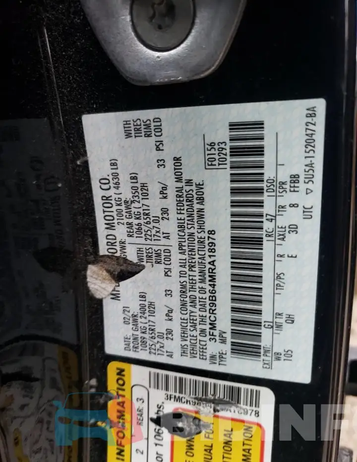 3FMCR9B64MRA18978 Photo# 14