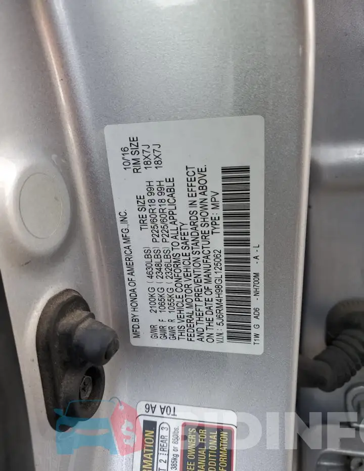 5J6RM4H98GL125062 Photo# 13