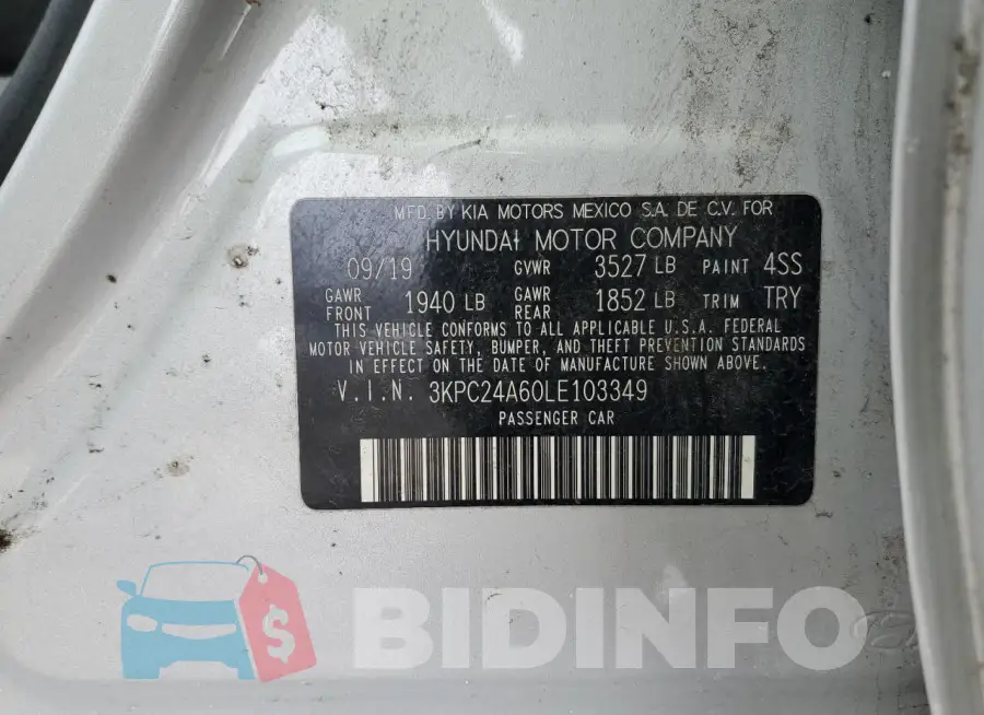 3KPC24A60LE103349 Photo# 12