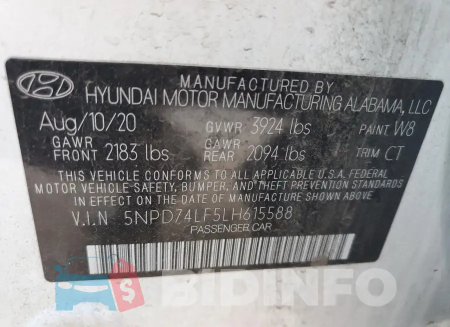 5NPD74LF5LH615588 Photo# 12