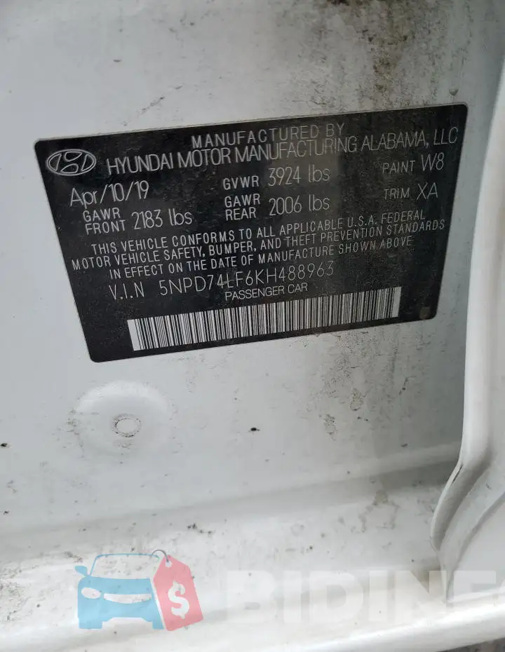 5NPD74LF6KH488963 Photo# 12
