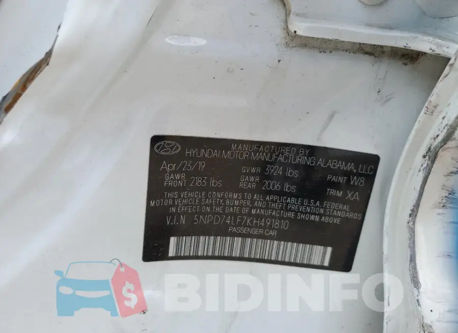 5NPD74LF7KH491810 Photo# 12