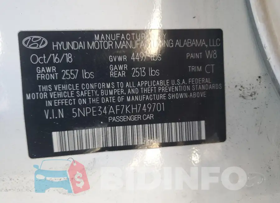 5NPE34AF7KH749701 Photo# 12