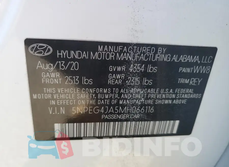 5NPEG4JA5MH066116 Photo# 12