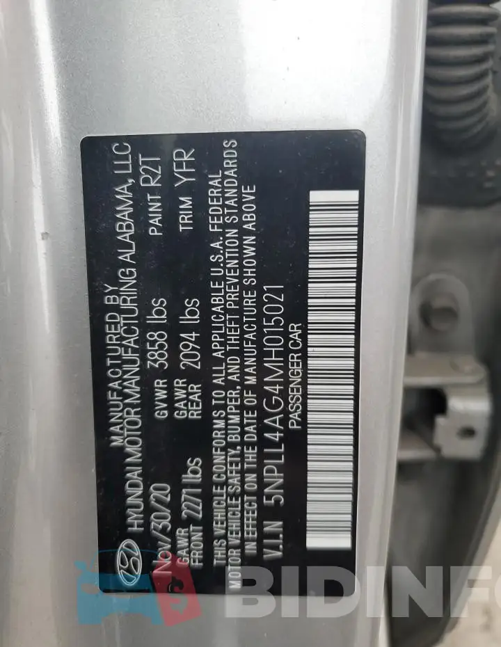 5NPLL4AG4MH015021 Photo# 12