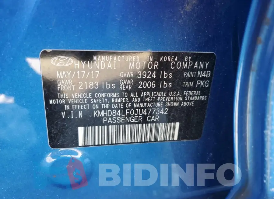 KMHD84LF0JU477342 Photo# 12