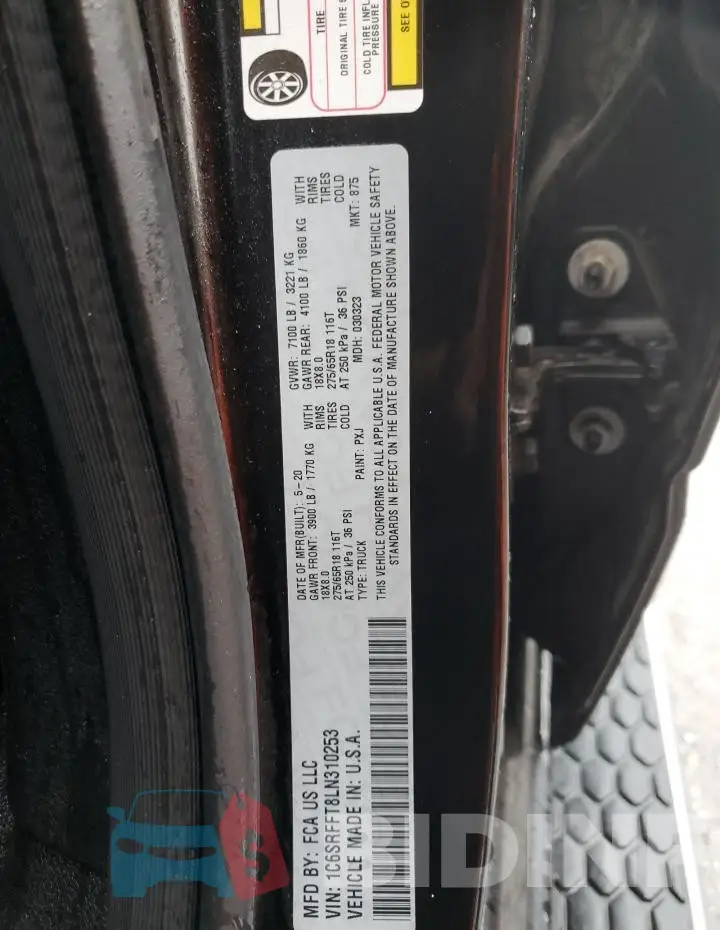 1C6SRFFT8LN310253 Photo# 12