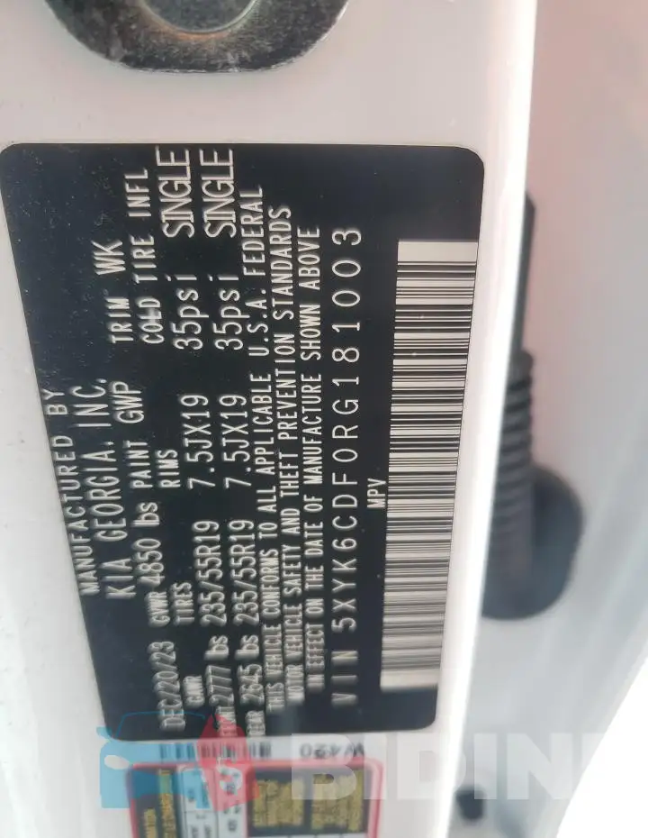 5XYK6CDF0RG181003 Photo# 12