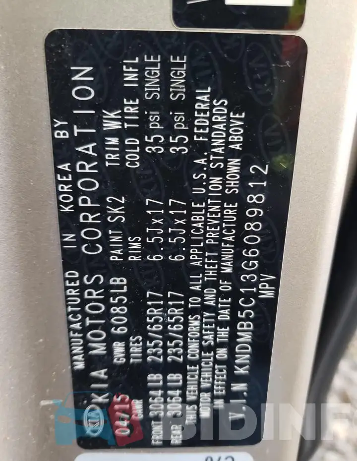KNDMB5C13G6089812 Photo# 13
