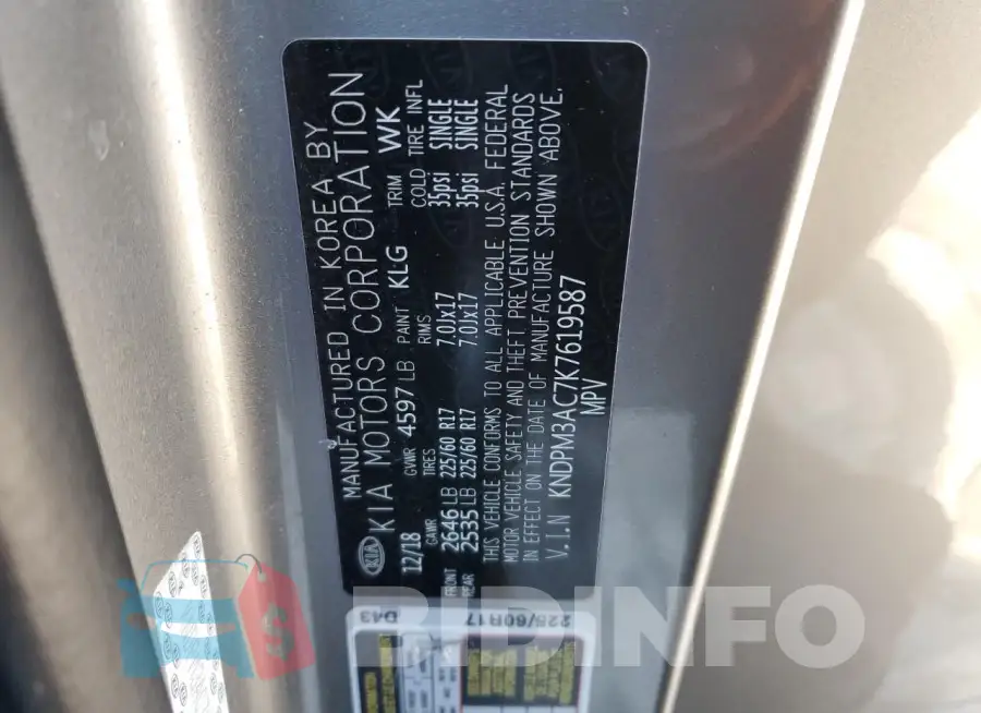 KNDPM3AC7K7619587 Photo# 13