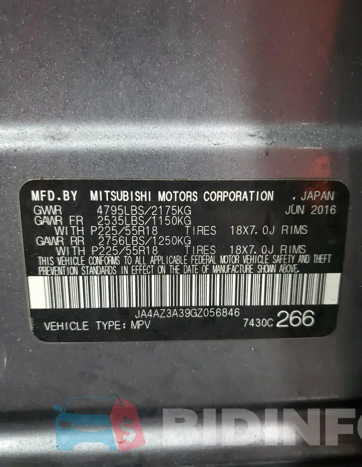 JA4AZ3A39GZ056846 Photo# 13