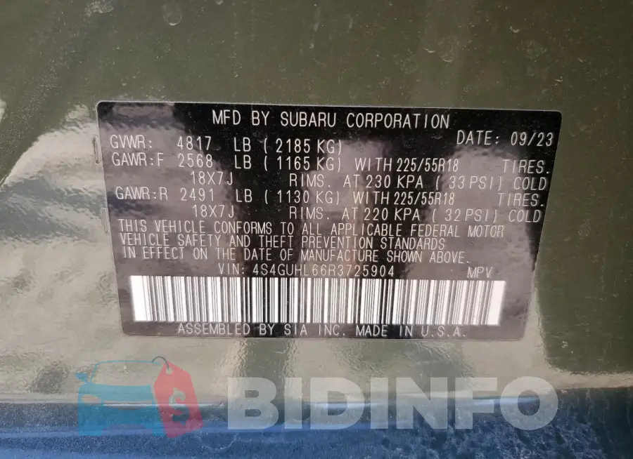 4S4GUHL66R3725904 Photo# 13