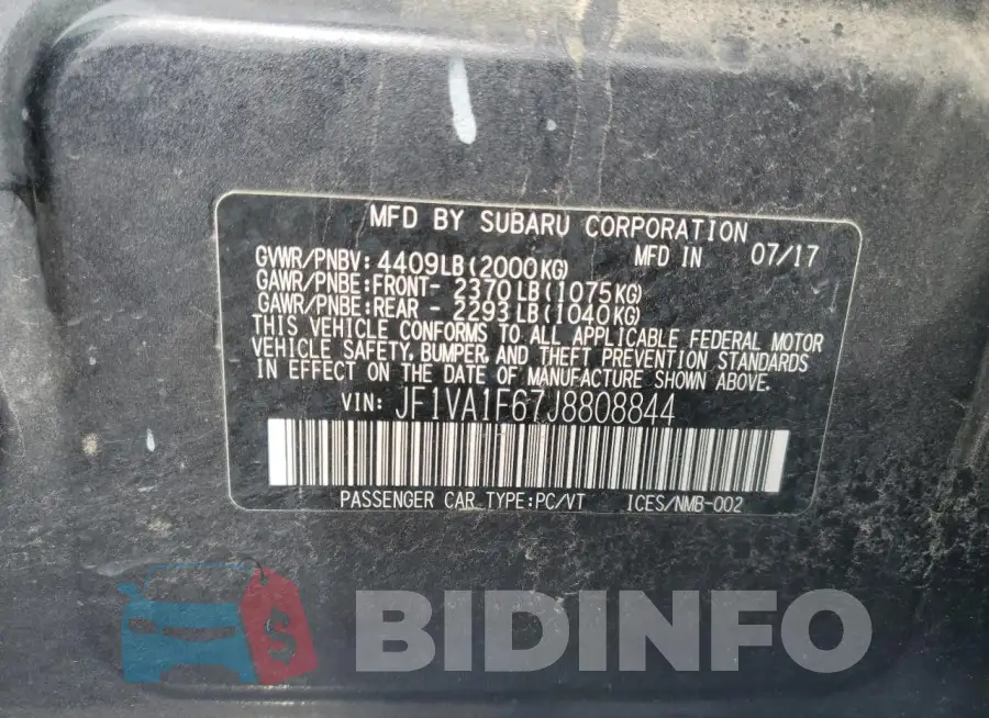 JF1VA1F67J8808844 Photo# 12