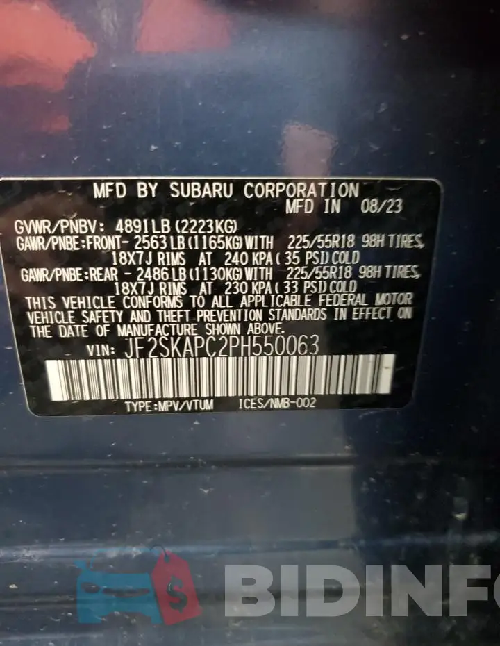 JF2SKAPC2PH550063 Photo# 13