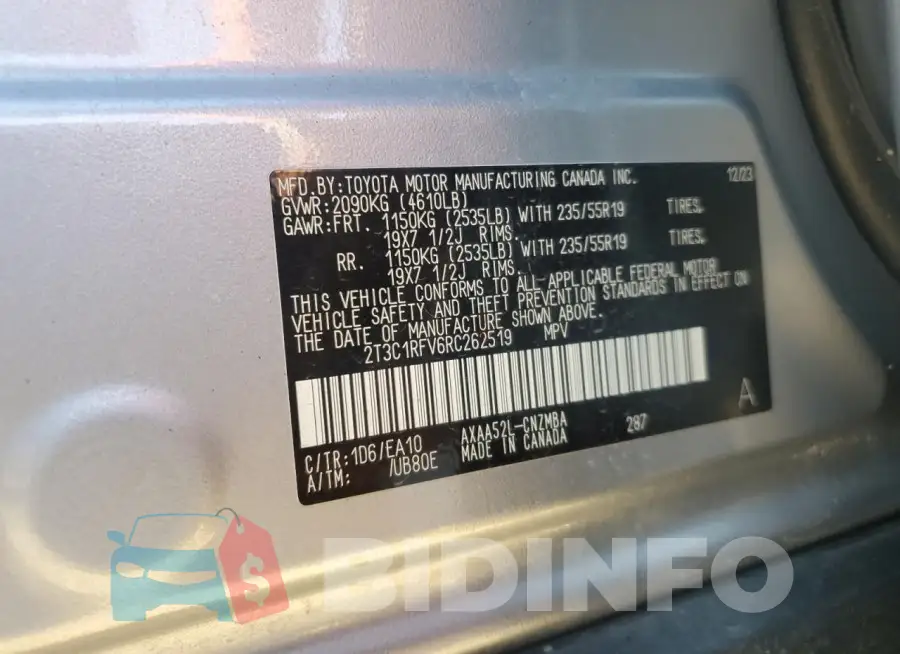 2T3C1RFV6RC262519 Photo# 14